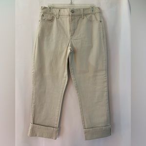 NYDJ color beige wide cuff capri